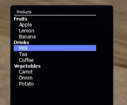 Example grid list with sections.